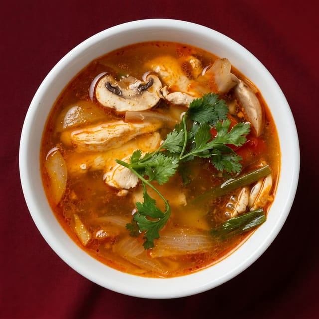 Tom Yum Chicken or Vegetable Soup.